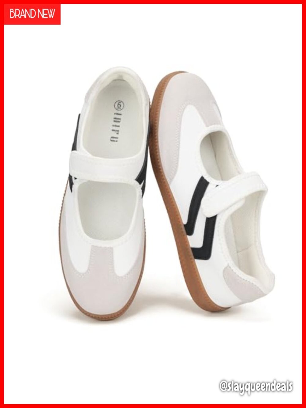 Mary Jane Sneakers Women Retro Casual Ballet Flats with Rhinestone Accents